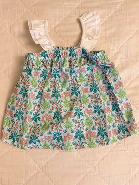 Bella Bliss floral cotton poplin girls tank top NWT